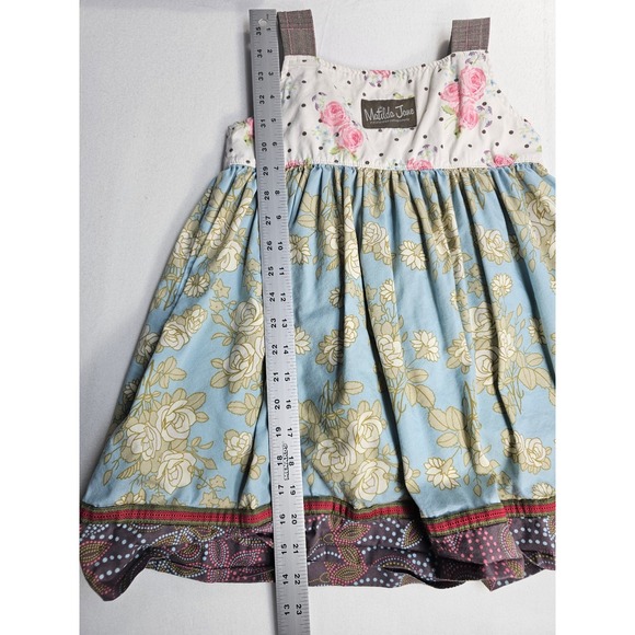 Matilda Jane Girls Dress Pants Outfit Floral Roses Patchwork Ruffles - Picture 9 of 10
